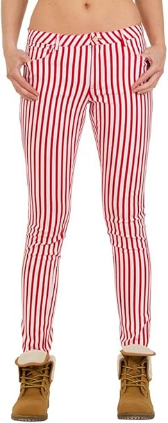 pants with red and white stripe
