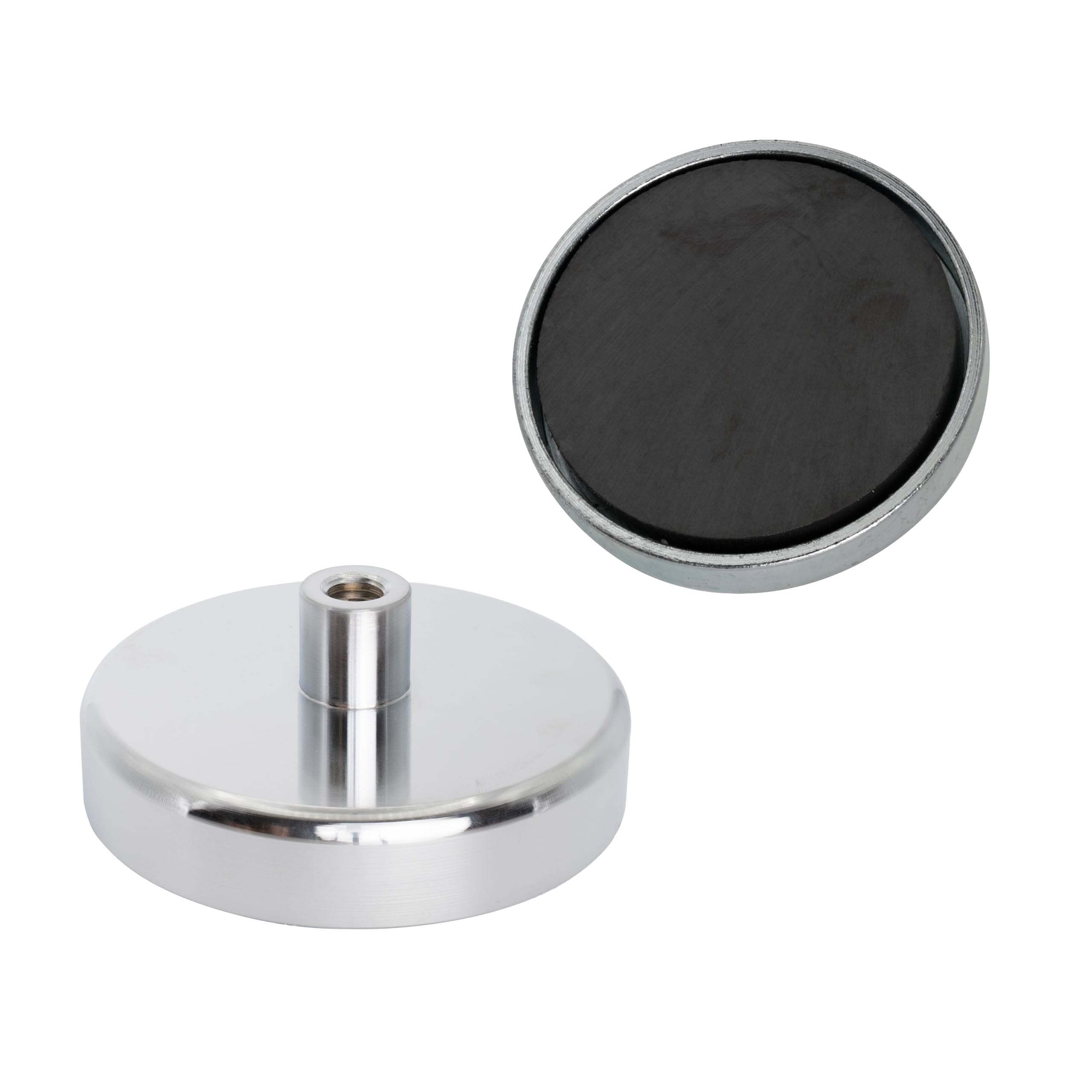 Ferrite Pot Magnet for DIY, Engineering, Manufacturing, Hanging and Holding Applications - 80mm dia x 32mm tall x M10 thread - 60kg Pull