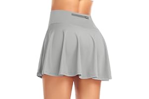 DERCA Tennis Skirt for Women with Pockets Pleated Golf Skort Athletic Skirts with Shorts Workout Sports Skirts Casual