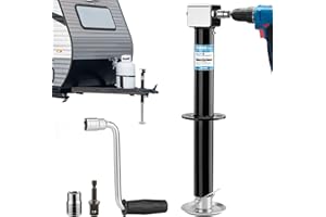 Kohree 5000 lbs A-Frame Trailer Jack, 20-24V Cordless Drill Compatible, Adjustable RV Tongue Jack with Drop Leg & Drill Socket for Utility Yacht Camping Trailer, 25" Vertical Travel - 1