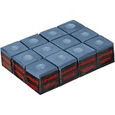 HNQQ Low-Dust Pool Cue Chalk, 12-Pack Billiard Chalk, 7 Color Options | Smooth, even tip coverage supports reliable grip and controlled contact for home tables, bars, clubs, practice and matches.