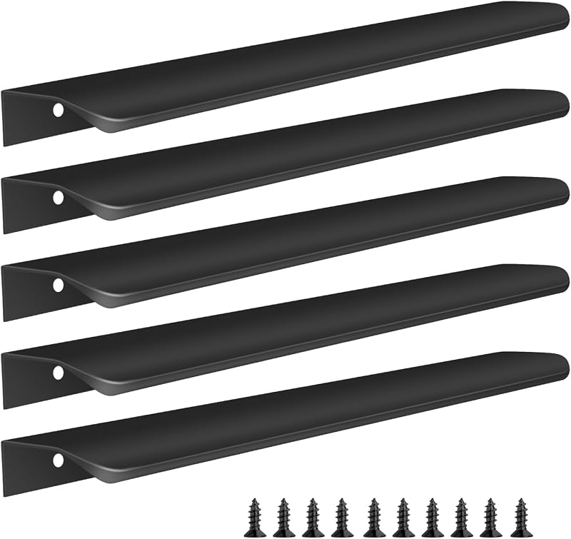 Malimali 5 Pack Black Kitchen Cabinet Handles 300mm Aluminum Pulls