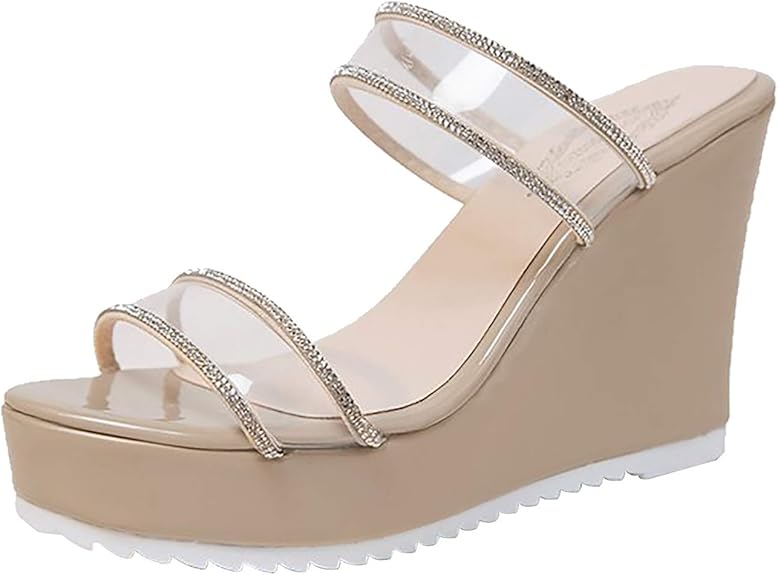 Keilsandalen Damen Mit Plateausohle - Bequeme Sommersandalen Mit Peep Toe