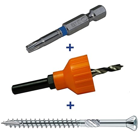Terrassenschrauben und Fassadenschrauben Hapatec Torx Edelstahl gehärtet Rostfrei mit Versenker und Bit von Nordje® für Terra