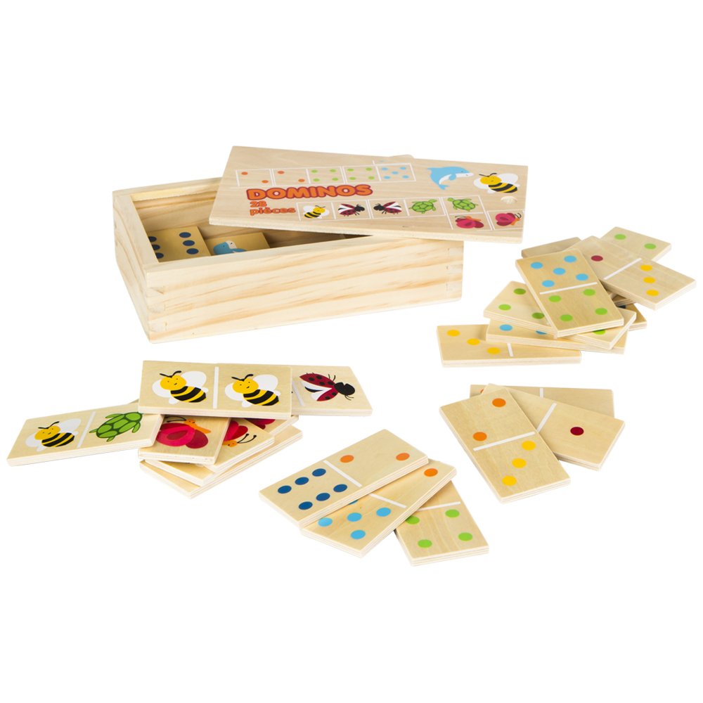 Color Baby Dominoes Wooden Animals, 28 Pieces