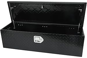 Aikosin 39 Inch Heavy Duty Aluminum Stripes Plated Tool Box Pick Up Truck Bed RV Trailer Toolbox Storage Organizer, Waterproof Underbody Tool Box Storage with Lock and Key (39"x13"x10")