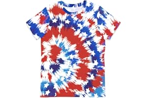 Deerose Kids Striped Shirts Short Sleeve Boy Girls July 4th Patriotic Tee Top 3-14 Years