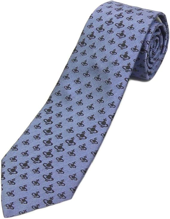 Amazon ヴィヴィアンウエストウッド スリム ネクタイ slim ライトブルー K1 Vivienne Westwood 刺繍 オーブ ロゴ おしゃれ ブランド シルク プレゼント ギフト お祝い 誕生日 結婚式 クリスマス 成人式 ネクタイ 通販