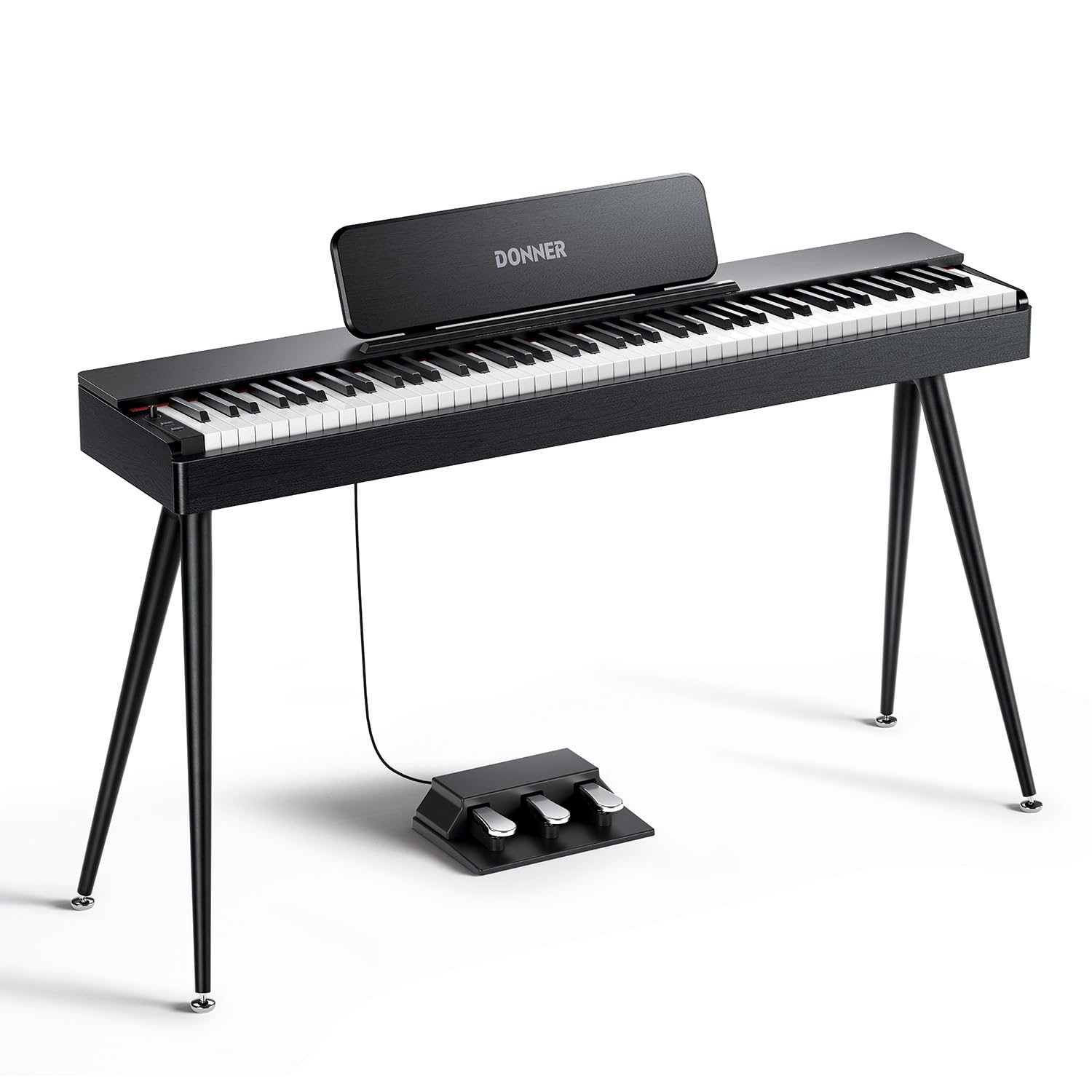 Photo 1 of Donner OURA S100 Digital Piano with 88 Key Graded Hammer Weighted Keyboard for Beginner, Full Size Electric Piano Keyboard with Bluetooth, 3 Original Demos, LOCAL OFF, 2×10 W, Piano Three Pedal, Black
