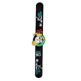 Angelfish ben10 Standar auto Close Band Black Color Kids Watch.