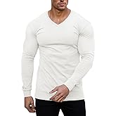 Muscle Cmdr Slim Fit Thermal V Neck Long Sleeve,Muscle Shirt, Casual, Ribbed Pullover Tee Lightweight Sweater Undershirts