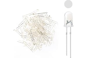 WOWOONE 200pcs 3mm LED Diode Lights Assortment Kit Pack Diffused Round DC 3V 20mA Lighting Bulb Lamp Assorted Electronics Components Light Emitting Diodes Parts (White)