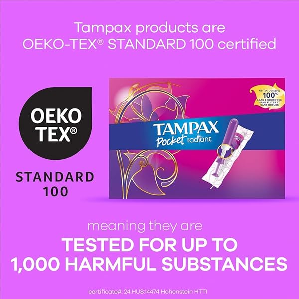 TAMPAX COMPACT RADIANT TAMPONS FOR WOMEN MULTIPACK, WITH LEAKGUARD BRAID & EXTENDABLE APPLICATOR, REGULAR/SUPER ABSORBENCY, UNSCENTED, 84 COUNT (3 PACKS OF 28)