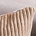 Home Brilliant Decorative Pillow Cover 26 x 26 Plush Velvet Corduroy Striped Throw Euro Pillow Sham Cushion Cover for Sofa, 26x26 inches (66cm), Taupe