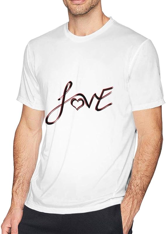 Amazon Co Jp Tシャツ 半袖 メンズ 夏 Love 心 インナー カジュアル おしゃれ 綿100 トップス スポーツ 丸襟 柔らかい 快適 薄手 服 ファッション小物