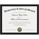 upsimples Certificate Frame, 8.5 by 11 Diploma Frames, 1 Pack, Black | Clear Plexiglass, 8.5x11 Document Degree Frames for Gallery Wall and Tabletop, Graduation Gift