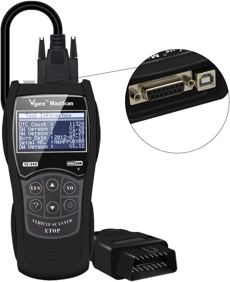 VGATE VS890 OBD2 MAXISCAN CAN-Bus Fault Code Reader Scanner Multi-Language