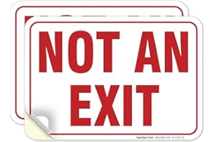 SIGO SIGNS Not an Exit Sign, (Pack of 2) 10x7 Inches, 4 Mil Vinyl Decal Stickers Weather Resistant, Made in USA