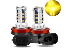 GLL H11/H8/H16 LED Fog Light Bulbs, Yellow Amber 3000K, 30 SMD Chips, 360-degree Illumination, Non-polarity, Pack of 2 (golde