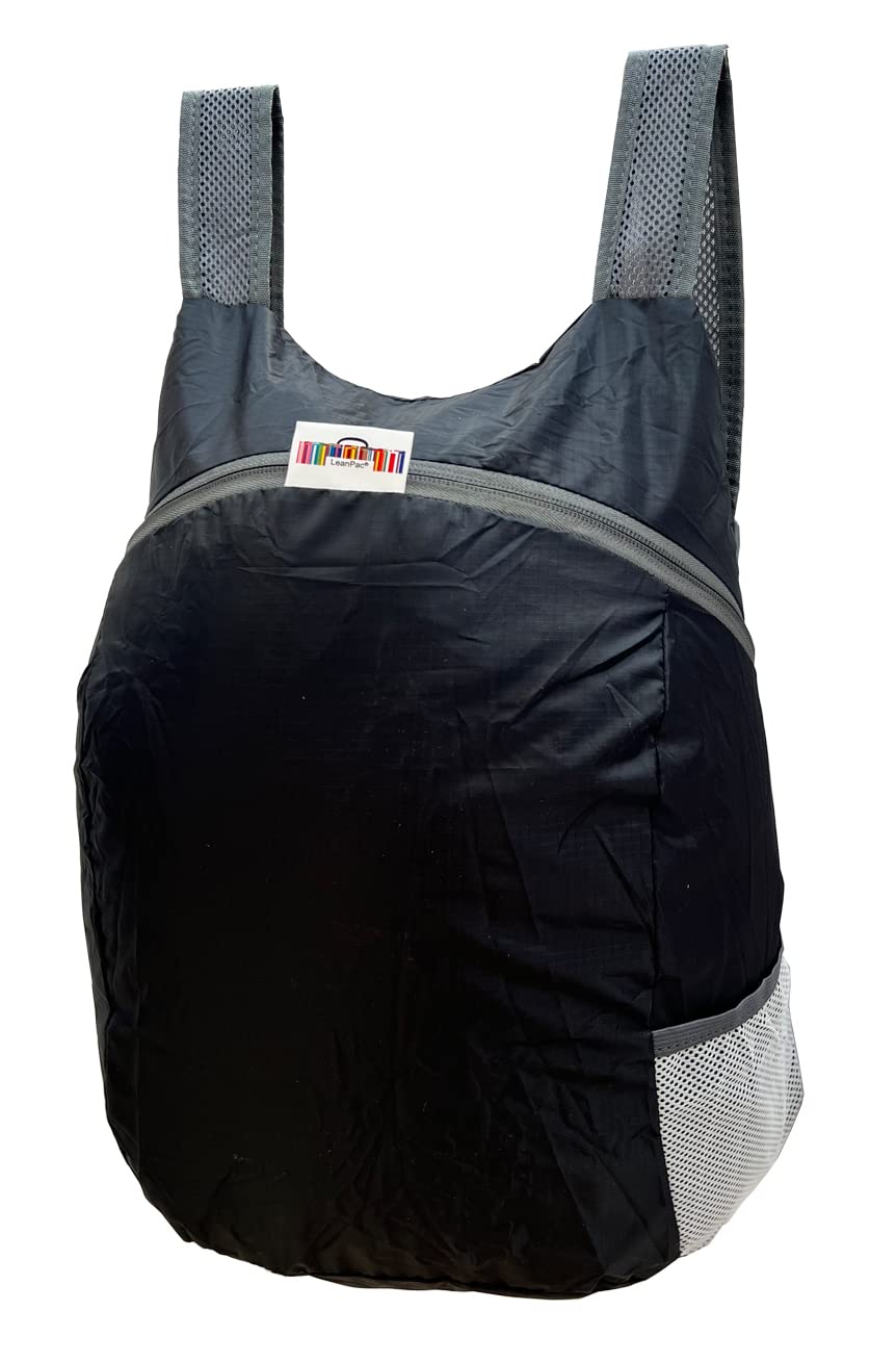 LeanPac BacPac - Ultra Lightweight Packable Foldable Backpack Rucksack - 20L Water Resistant Travel Daypack For Men Women - Shopping Outdoor Hiking