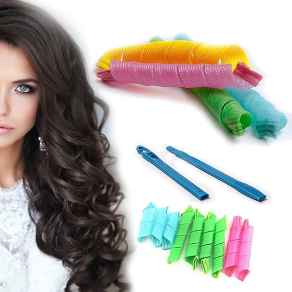 Kawachi 16pcs Hair Rollers Large Magic Circle Spiral Big Wavy Tool