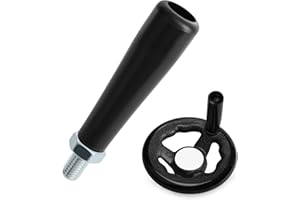 VILPKWMP Revolving Handle with M10 Thread, Sturdy Crank Handle Replacement for Trailer Jack, Lathe Hand, Winch Handle, and Industrial Equipment, Includes Nuts for Easy Installation