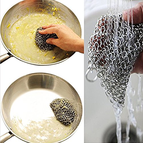 GYBest Cast Iron Chainmail Scrubber Cleaner More Efficient Stainless