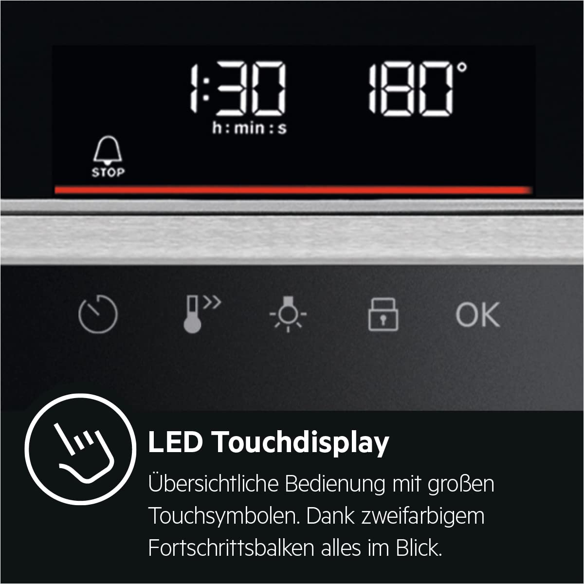 AEG Einbau-Backofen, Pyrolyse Selbstreinigung, Serie 7000 mit Dampfunterstützung: außen knusprig & innen saftig, Kerntemperatursensor, 45 Automatikprogramme, LED-Touchdisplay, Schwarz, BSS57606BM 5