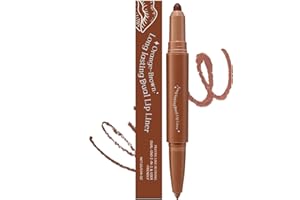 2-in-1 Long Lasting Lip Liner & Lipstick Duo, Dual-Ended Matte & Satin Finish Lip Pencil with High-Adhesion Formula for All-D