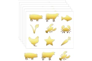 FENGHERUIA 450 Pcs Wedding Meal Stickers,Meal Selection for Wedding Place Cards, Gold Menu Choices Stickers,Chicken/Beef/Fish/Etc.