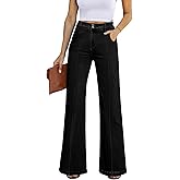 Sidefeel Womens Wide Leg Jeans Casual Baggy High Waisted Stretch Denim Pants