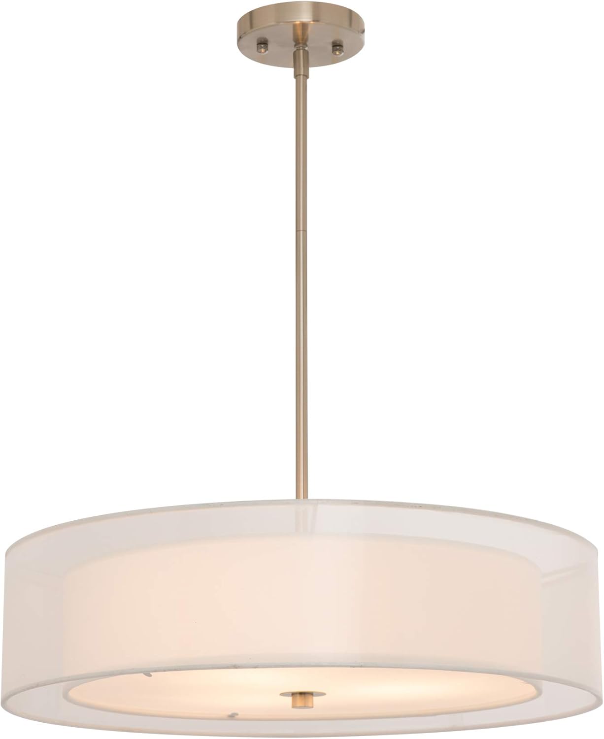 CO-Z Lámpara de Techo Colgante de 3 Luces con Doble Tambor, Níquel