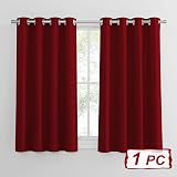 PONY DANCE Blackout Curtain Panel 52x54 Eyelet Thermal Insulated Red view 2