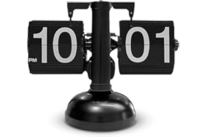 Retro Flip Clock for Desk, Digital Flip Down Clock Retro Automatic Turning Mechanical Digital Countdown Clock Large Number Ba