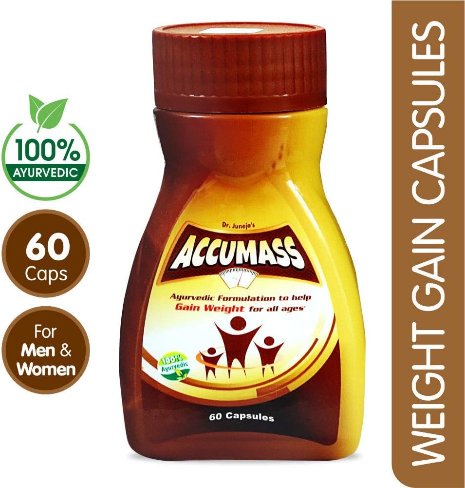 Accumass Gain Weight Pills for Women. Ayurveda. Skinny Women gain Weight. Gain Fast Weight for Women. Brand New Booty, Hips & Bust! Butt Enlargement (1 Bottle Pack) 60 Capsules