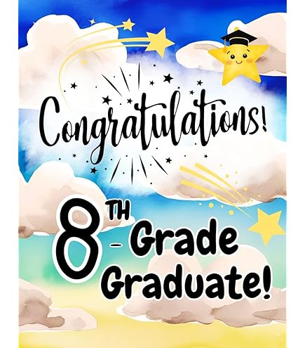 Amazon.com: Congratulations 5th Grade Graduate - Graduation Greeting Card  with Shooting Stars