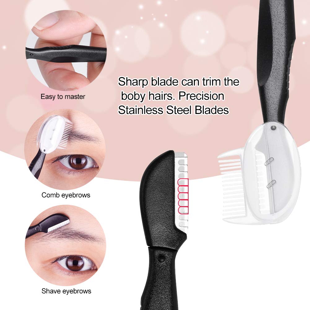 8 in 1 Eyebrow Kit ,Eyebrow kits for women,Eyebrow Razor, Eyebrow Scissors, Eyebrow Tweezers, Eyebrow Trimmer, Eyebrow Shaver, Eyebrow Grooming Comb: Beauty