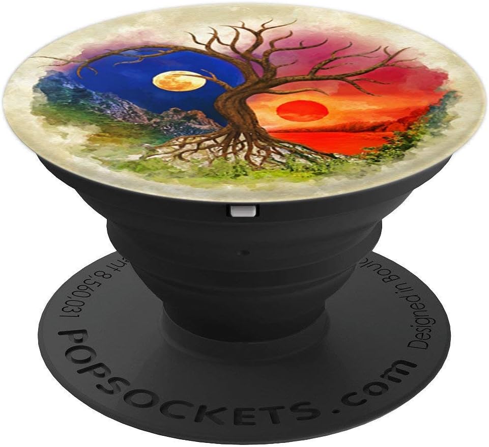 Yin Yang Tree Landscape PopSockets Grip and Stand for Phones and Tablets