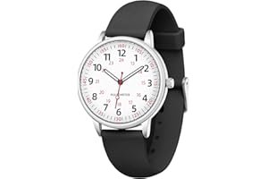 IBSO Women Watch for Nurse Easy to Read Dial Wristwatches Silicone Band Water Resistant Watches Second Hand and 24 Hour