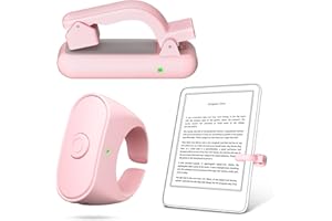 ZTTOPO Upgraded Remote Control Page Turner Ring for Kindle Paperwhite Oasis Scribe Kobo eReaders, Case-Friendly Page Turner Clicker for iPad Tablets Reading Novels with Storage Hard Case (Pink)