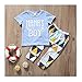 Mellons Baby Boys MAMA'S BOY Sleeve Short T-shirts Tops + Geometric Splicing Pants Outfits Set