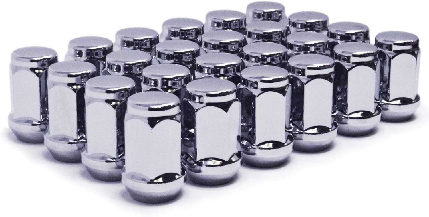 Mastiff 13754, Acorn Bulge After-Market Lug Nut Set - 1/2-20 Thread, Triple-Chrome Finish, 3/4 Hex, 60 Degree Conical Seat (Pack of 24)