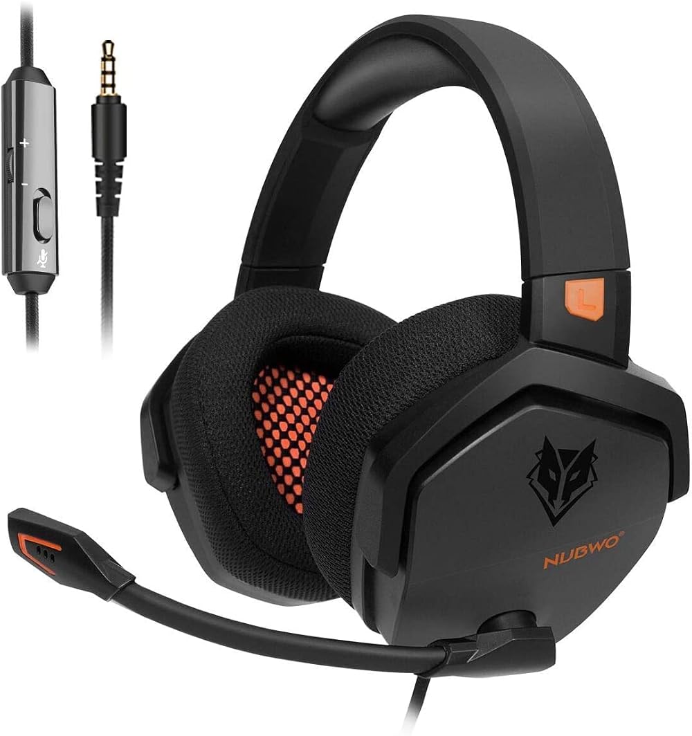 NUBWO PS4 Xbox One Gaming Headset 50mm Neodymium Mic In-Line Volume Mute N16
