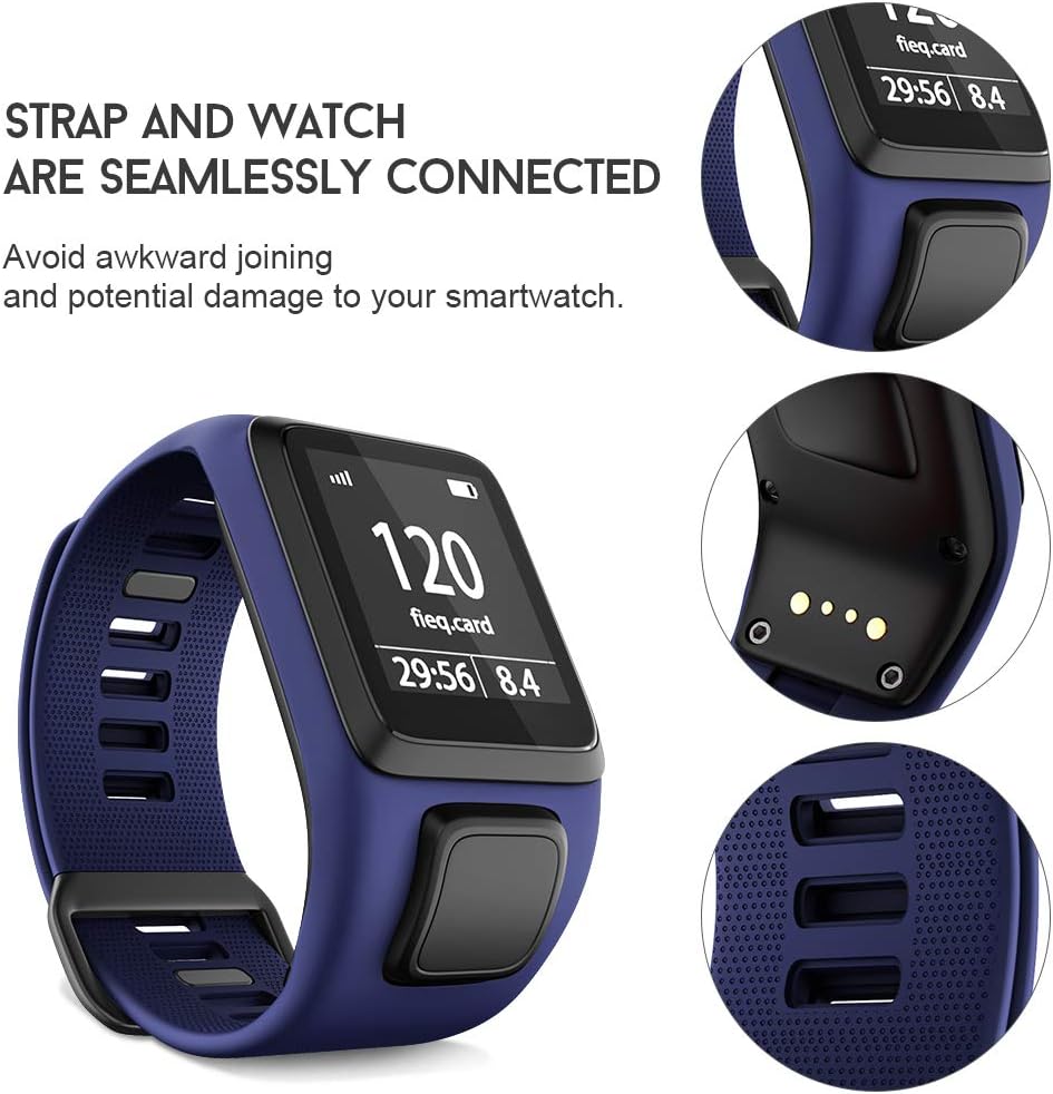 NotoCity for Tomtom Strap Watch Strap Replacement for Tomtom Runner 3, Spark 3, Runner 2, Spark, Golfer 2,Adventurer(dark blue) - Image 3