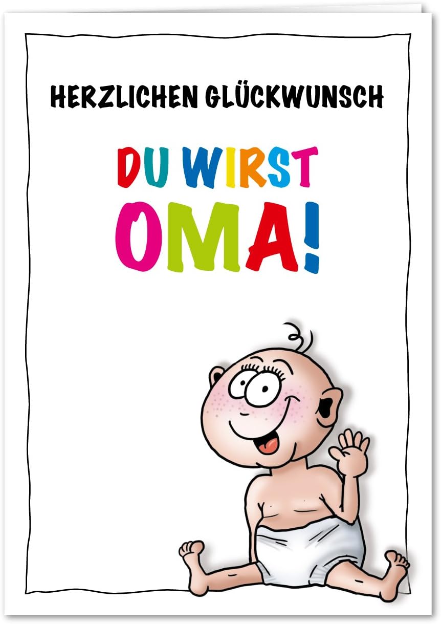 Baby Scheda Congratulazioni Du Wirst Oma Gravidanza Auguri Gravidanza Slot Nachwuchs Mama Noi Ottenere Un Bambino Della Carta Include Busta Din Amazon It Cancelleria E Prodotti Per Ufficio
