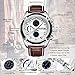 JEDIR Men Chronograph Quartz Wrist Watch Analog Dial with Date Window Soft Brown Leather Band