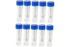 CORHAD Stool Sample Collection Kit - 10 Pack - 25-30ml Small Plastic Containers with Screw-On Lids and Spoon - Ideal for Laboratory Medical Urine and Fecal Specimen - Individually Bagged
