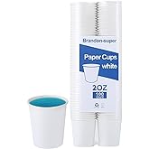 Brandon-super [100 Count - 2 oz] Small Paper Cups, Mouthwash Cups Bathroom Cups Mini Cups Small Disposable Cups