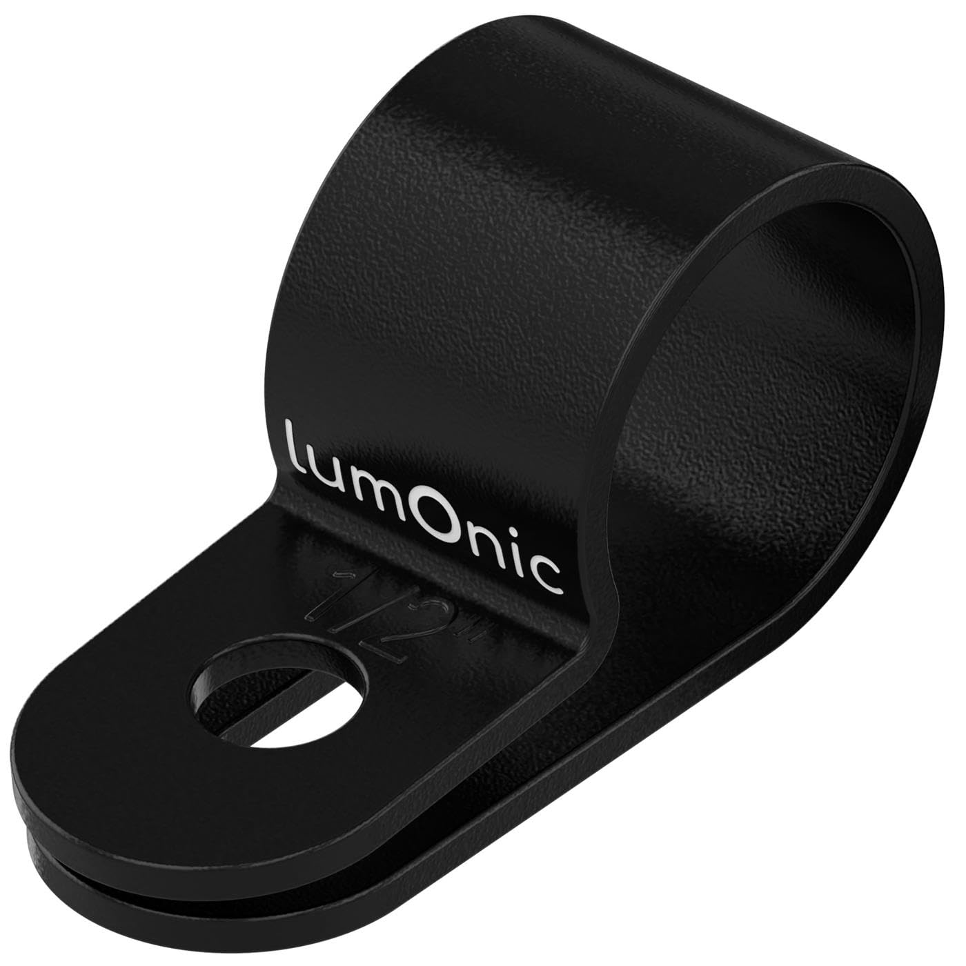 Lumonic Cable Management P-Clips, 100 pieces for 12mm Cable, Nylon Black