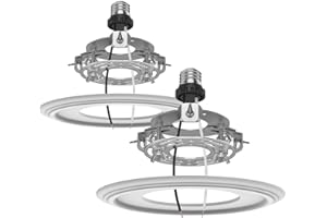 YIIZON 2-Pack Recessed Light to Pendant Converter Kit, Adjustable for 5 and 6 inch Recessed Can Light Conversion Kit, Includes E26 Socket, Triangular Bracket, Round Mounting Plate & 3D White Cover